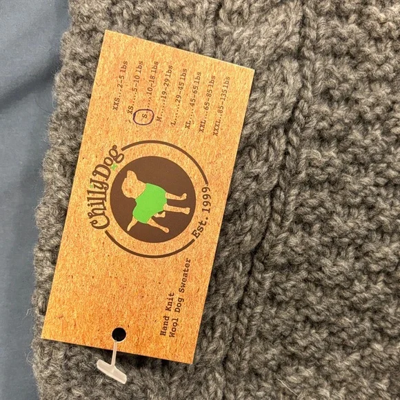 Cozy Grey Cable Knit Dog Sweater (Chilly Dog) - Picture 2 of 3